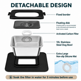 Avenloo Splash-Proof Water Bowl - Black - Avenloo dog bowl detachable component design