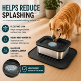 Avenloo Splash-Proof Water Bowl - Black - Avenloo floating disk helps reduce splashing around the water bowl